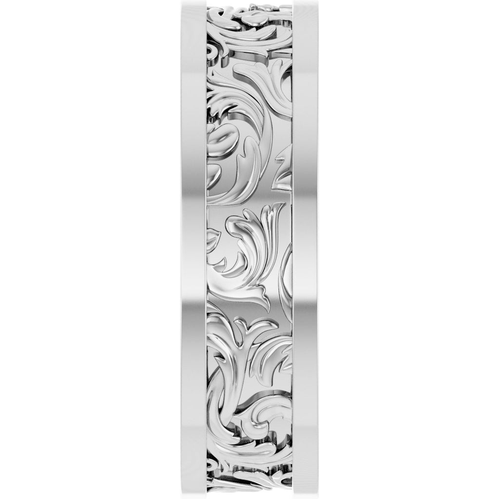 Sculptural Flat Band with Bead Blast Finish