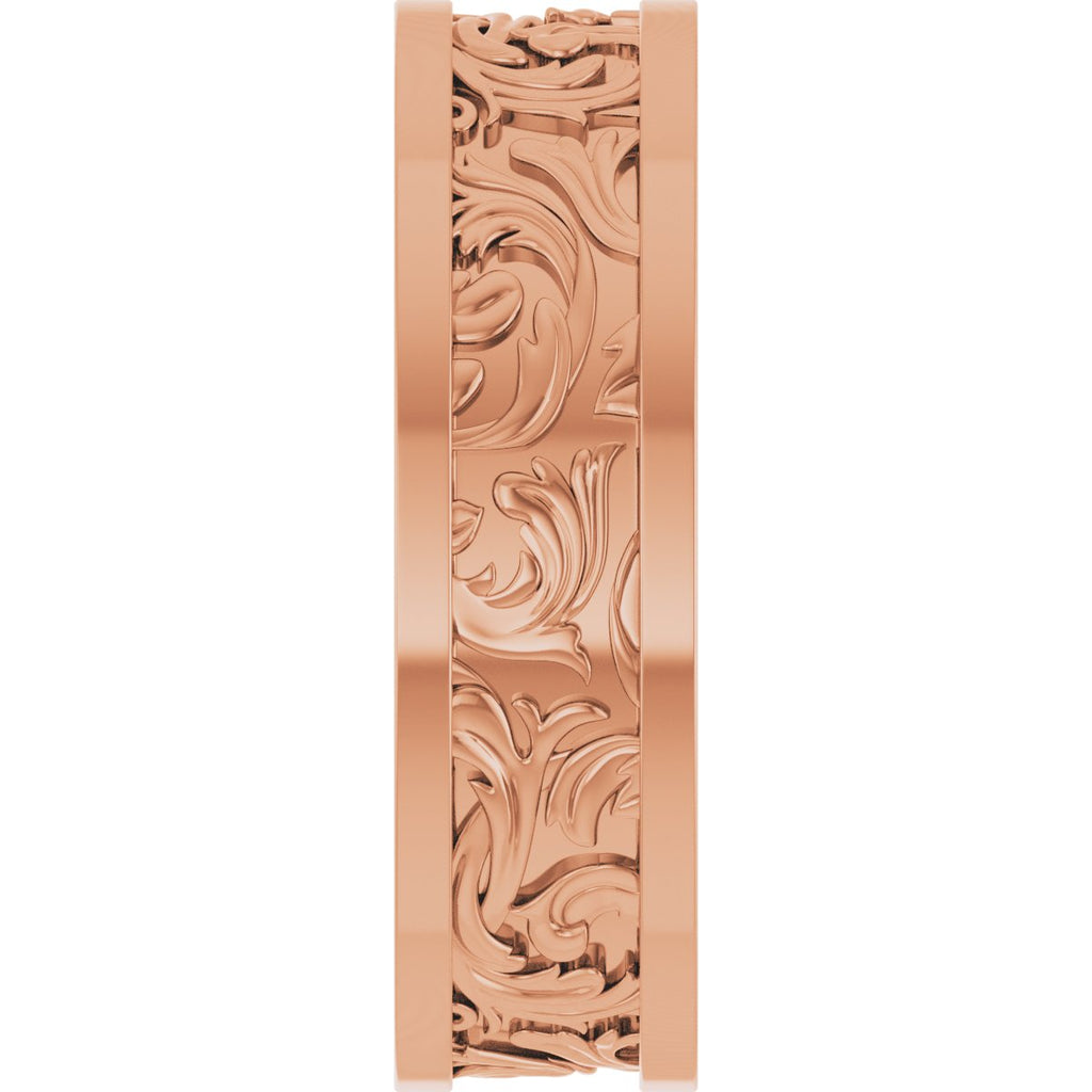 Sculptural Flat Band with Bead Blast Finish