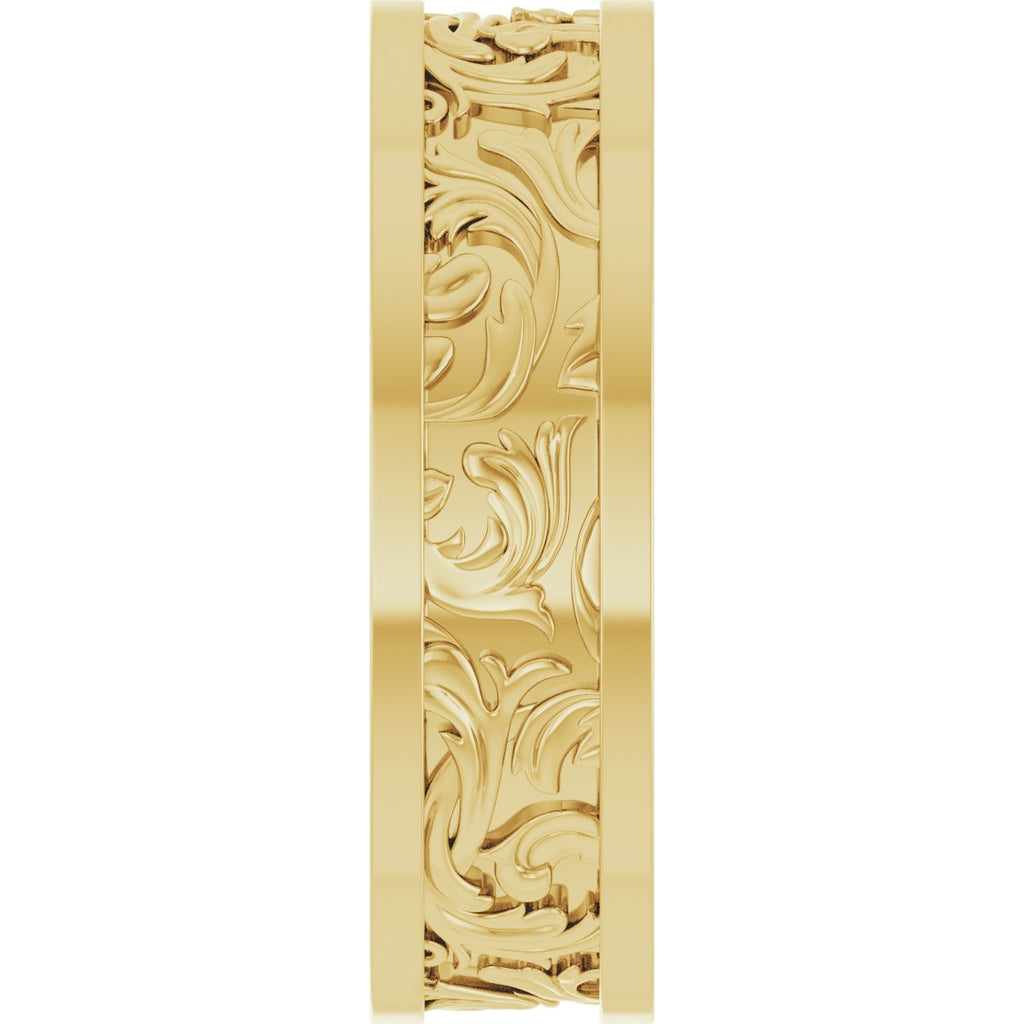 Sculptural Flat Band with Bead Blast Finish