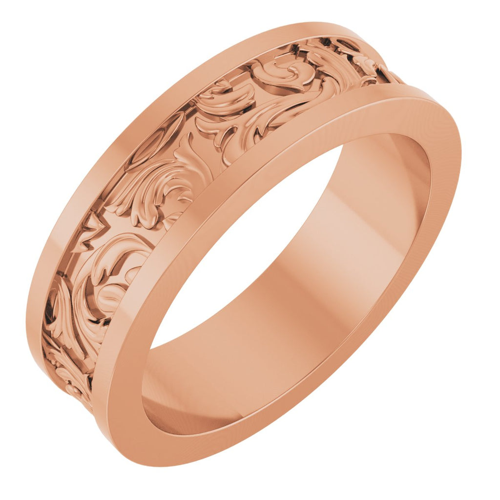 Sculptural Flat Band with Bead Blast Finish