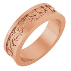 Sculptural Flat Band with Bead Blast Finish