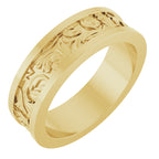 Sculptural Flat Band with Bead Blast Finish