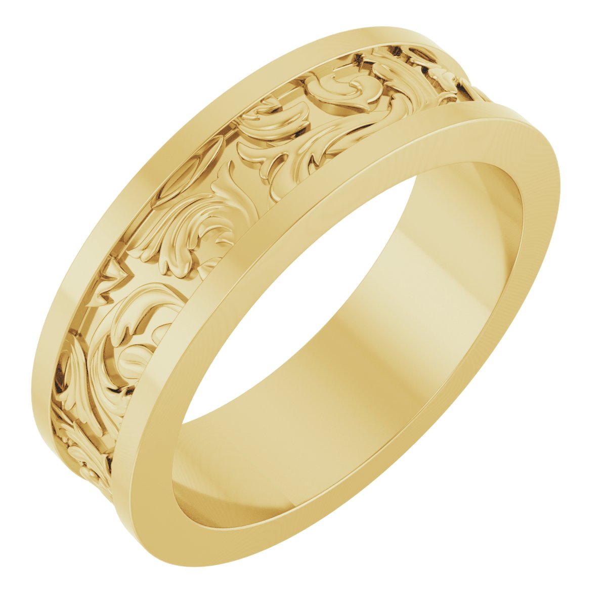 Sculptural Flat Band with Bead Blast Finish