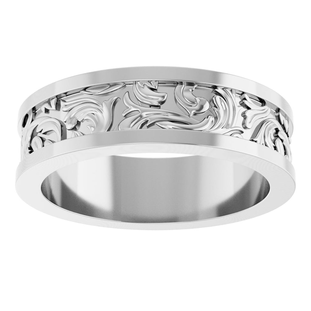 Sculptural Flat Band with Bead Blast Finish