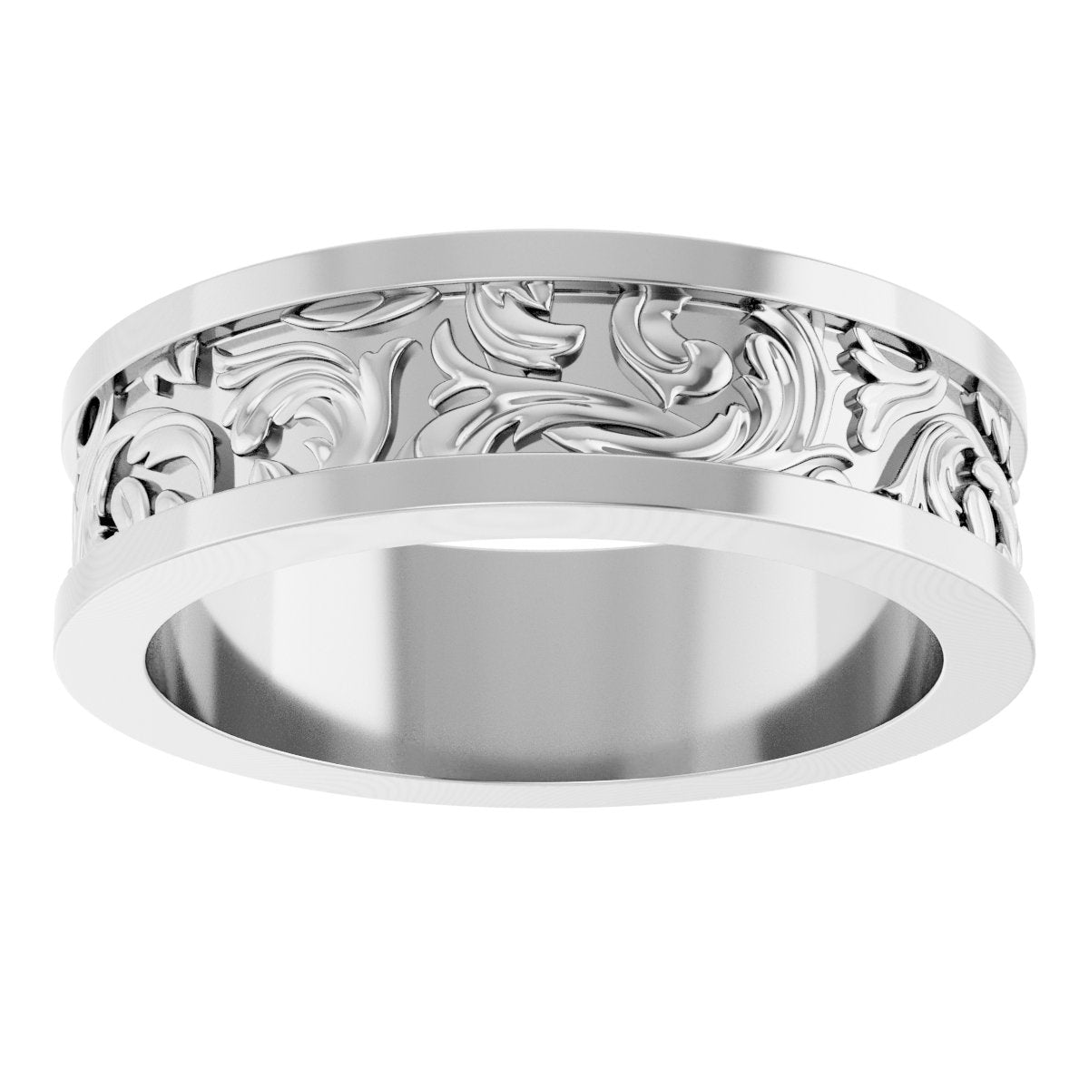 Sculptural Flat Band with Bead Blast Finish