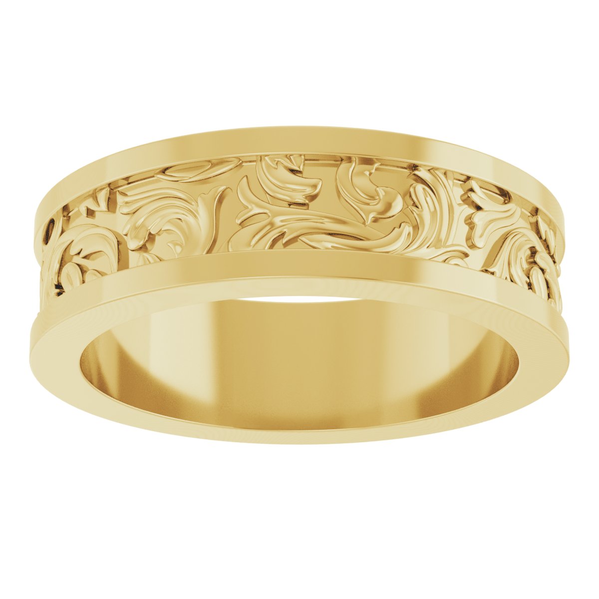Sculptural Flat Band with Bead Blast Finish