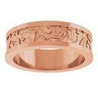 Sculptural Flat Band with Bead Blast Finish
