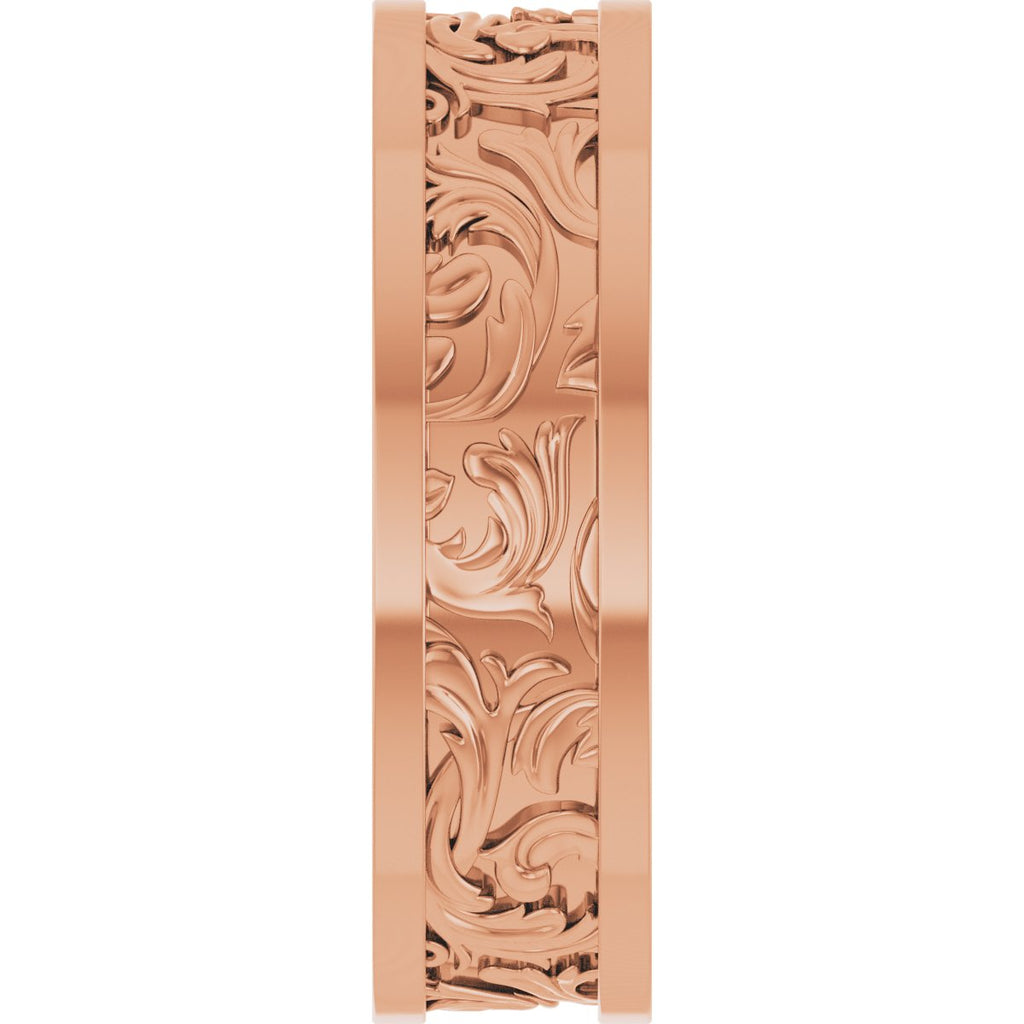 Sculptural Flat Band with Bead Blast Finish