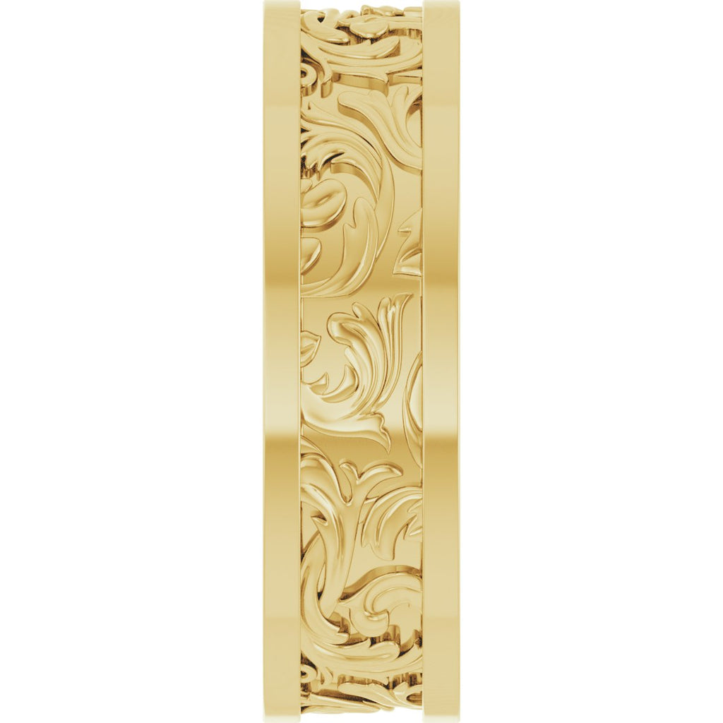 Sculptural Flat Band with Bead Blast Finish