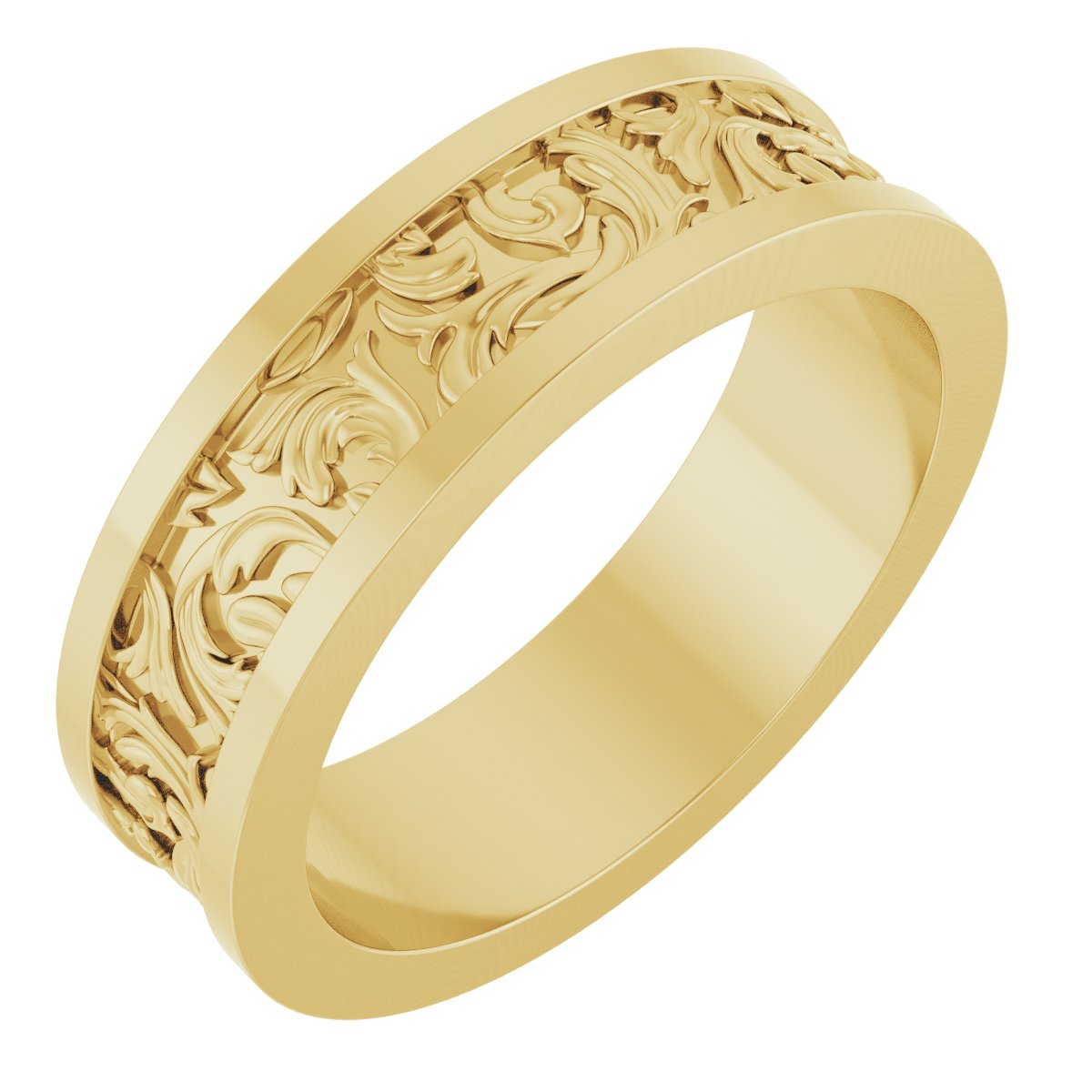 Sculptural Flat Band with Bead Blast Finish