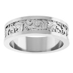 Sculptural Flat Band with Bead Blast Finish