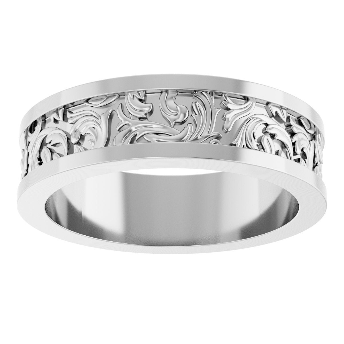 Sculptural Flat Band with Bead Blast Finish
