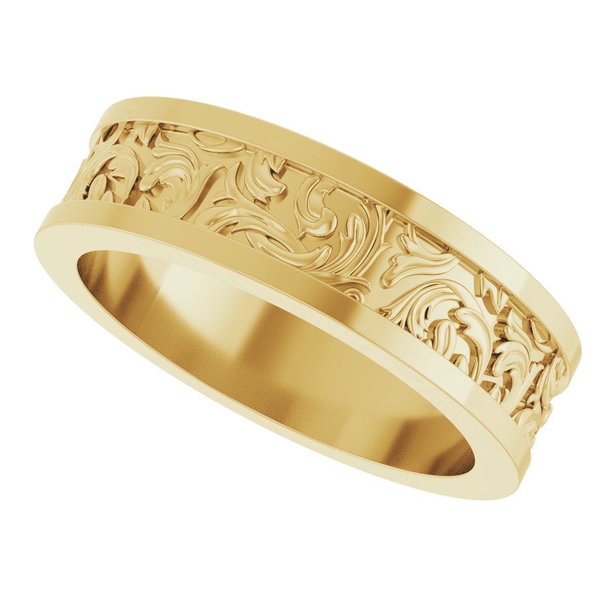 Sculptural Flat Band with Bead Blast Finish