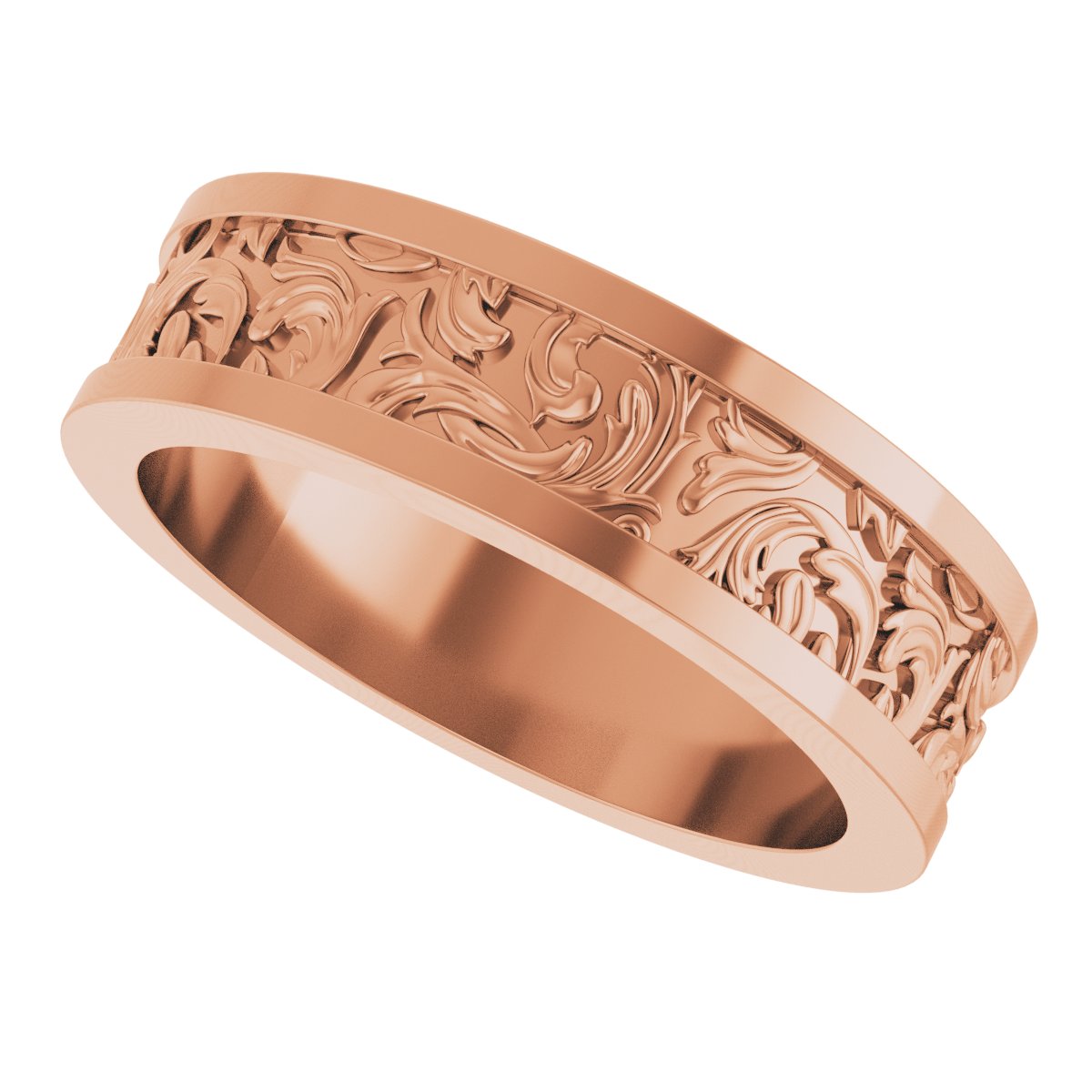 Sculptural Flat Band with Bead Blast Finish
