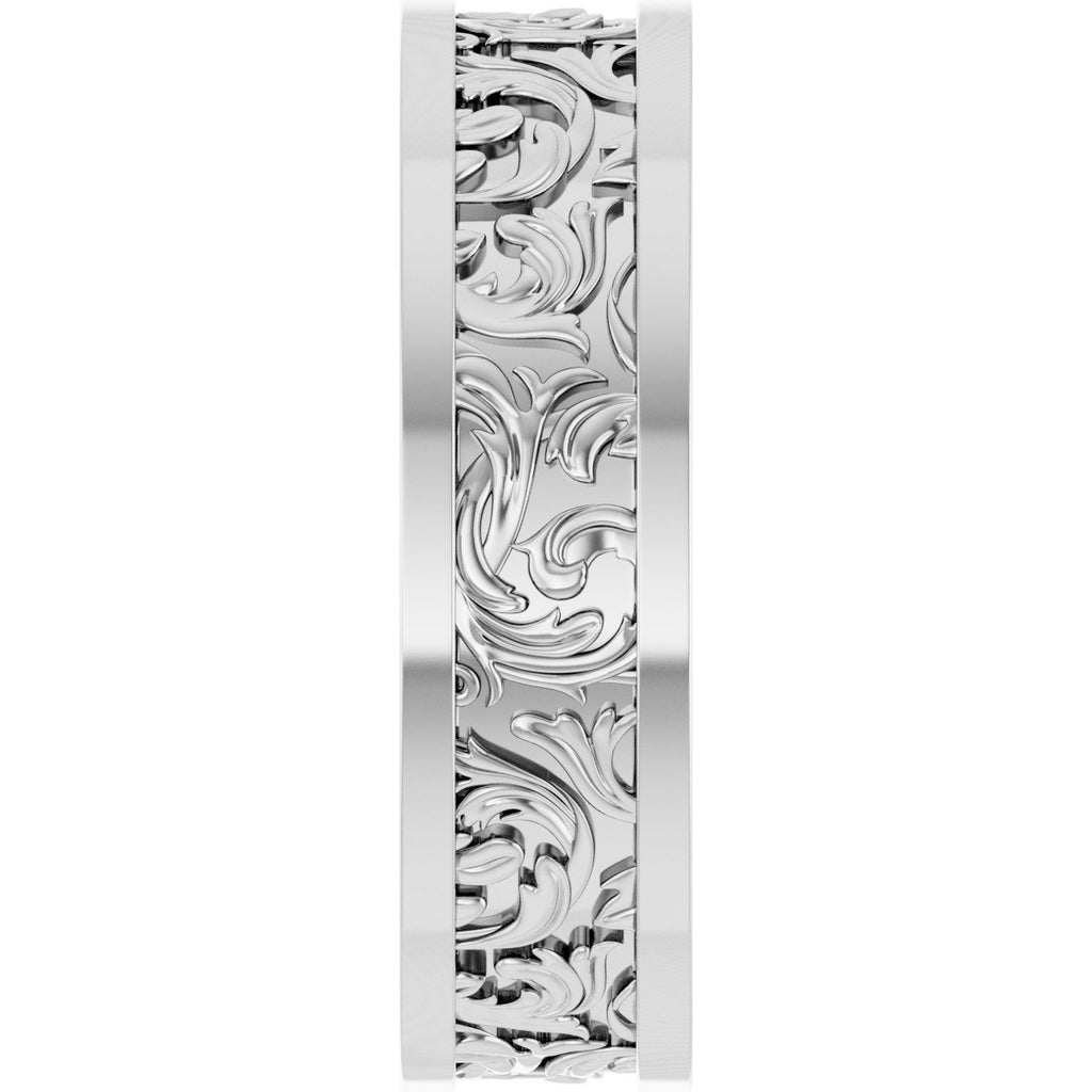 Sculptural Flat Band with Bead Blast Finish