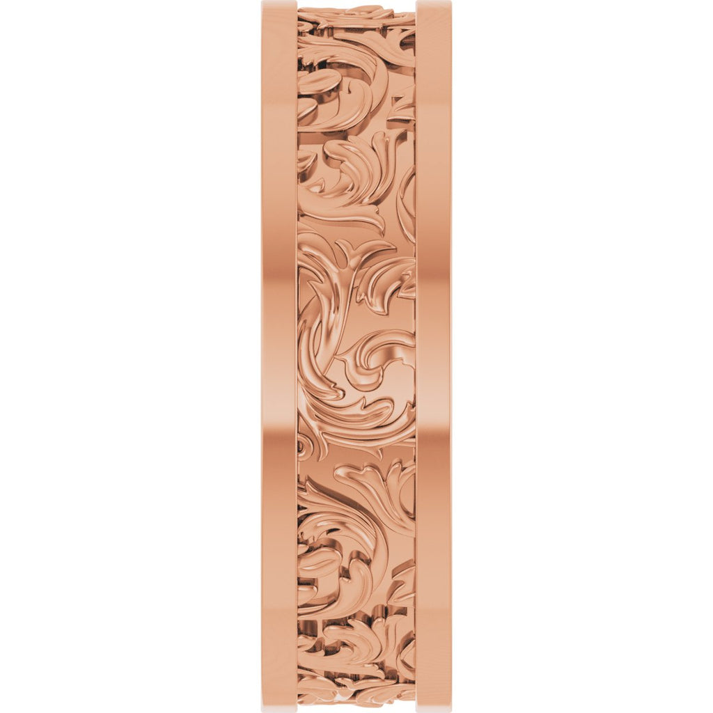 Sculptural Flat Band with Bead Blast Finish