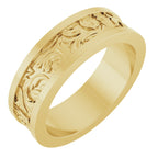 Sculptural Flat Band with Bead Blast Finish