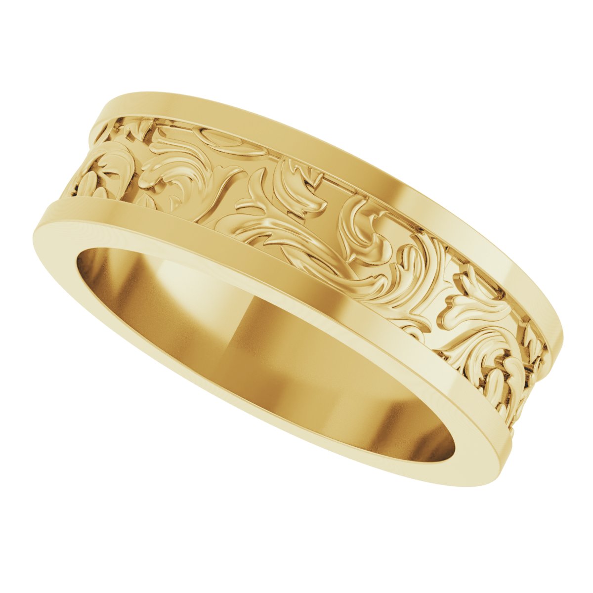 Sculptural Flat Band with Bead Blast Finish