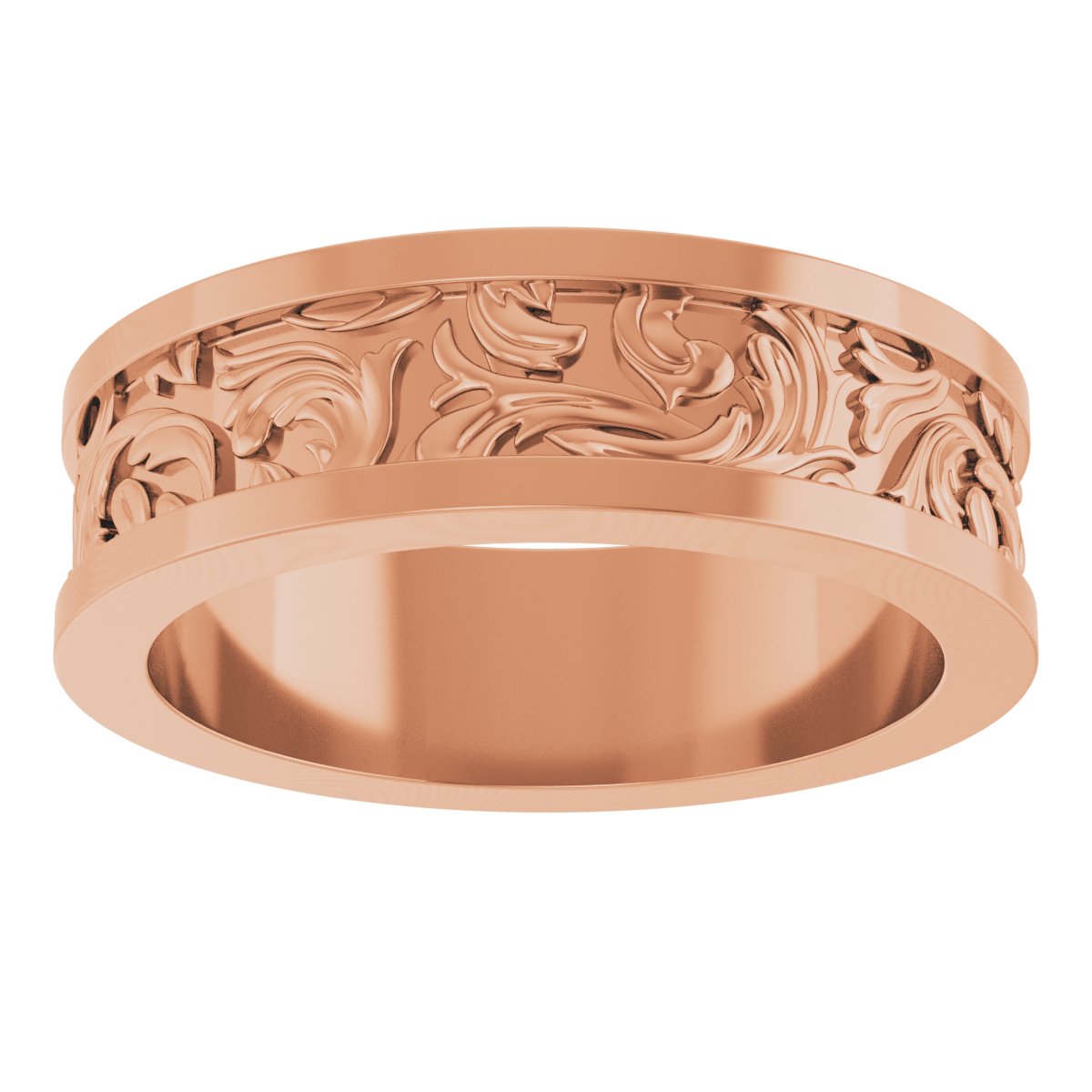 Sculptural Flat Band with Bead Blast Finish