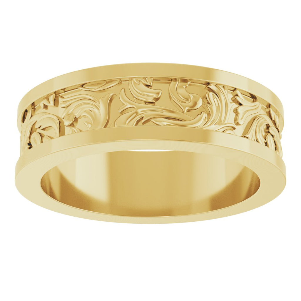 Sculptural Flat Band with Bead Blast Finish