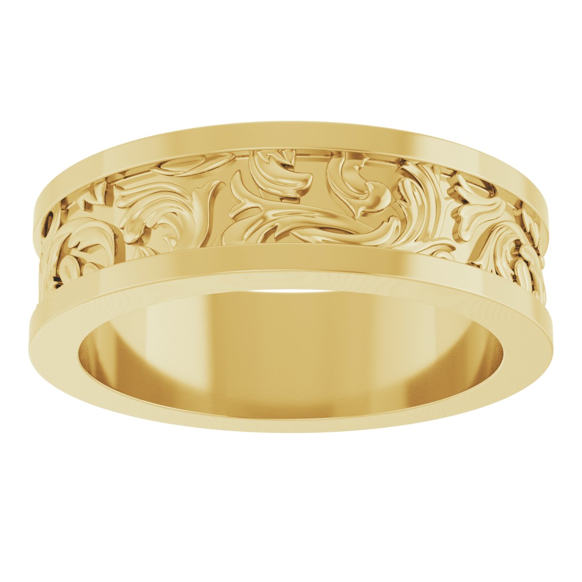 Sculptural Flat Band with Bead Blast Finish