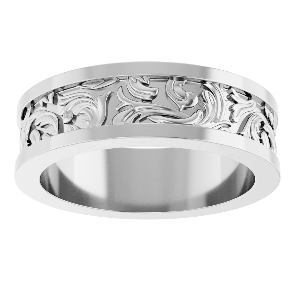 Sculptural Flat Band with Bead Blast Finish