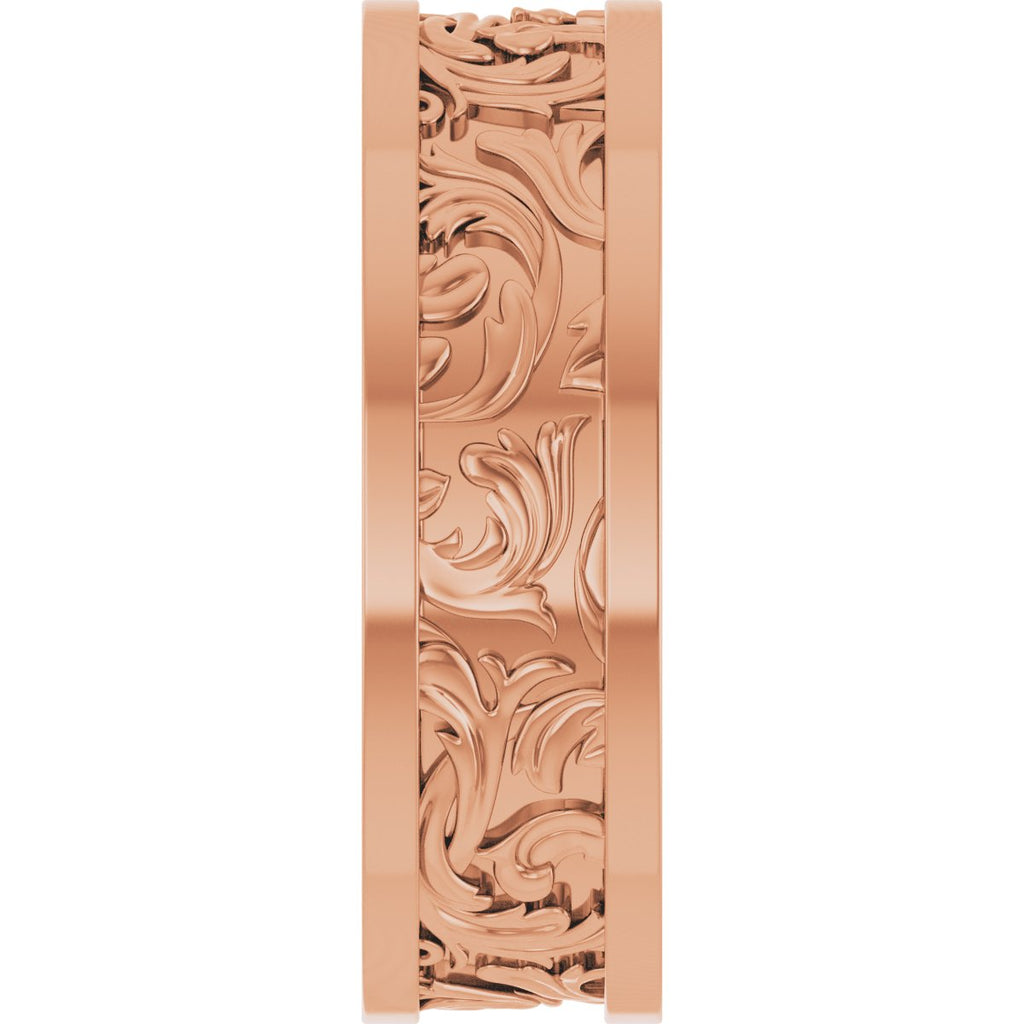 Sculptural Flat Band with Bead Blast Finish