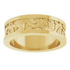 Sculptural Flat Band with Bead Blast Finish