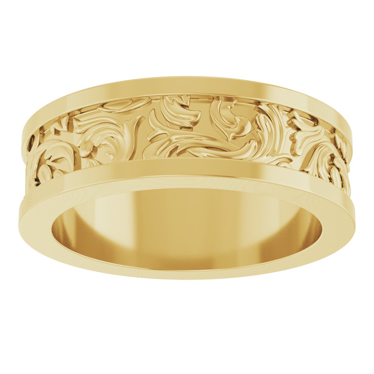 Sculptural Flat Band with Bead Blast Finish