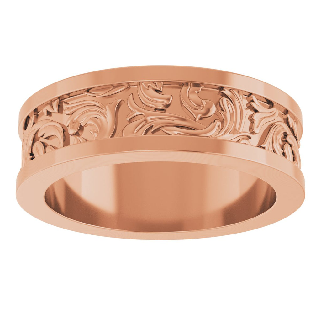 Sculptural Flat Band with Bead Blast Finish