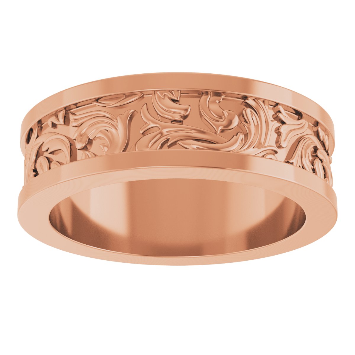 Sculptural Flat Band with Bead Blast Finish