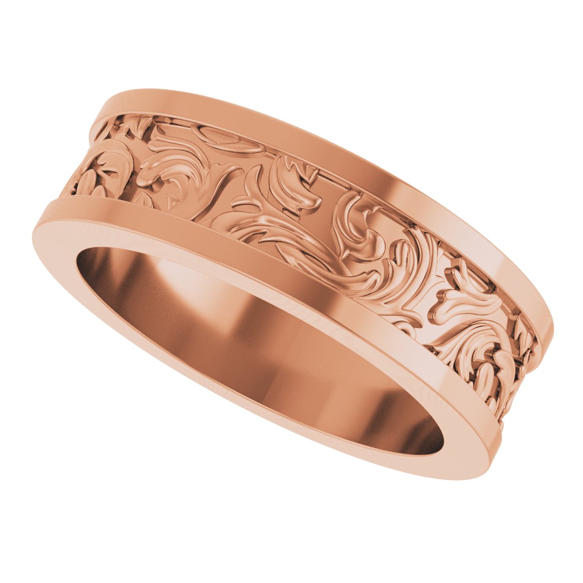 Sculptural Flat Band with Bead Blast Finish