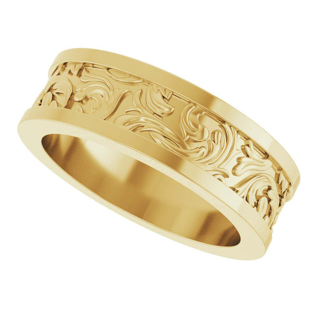 Sculptural Flat Band with Bead Blast Finish