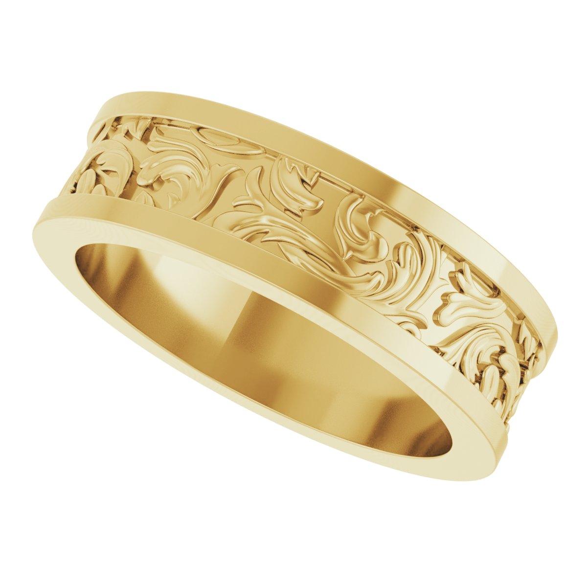 Sculptural Flat Band with Bead Blast Finish