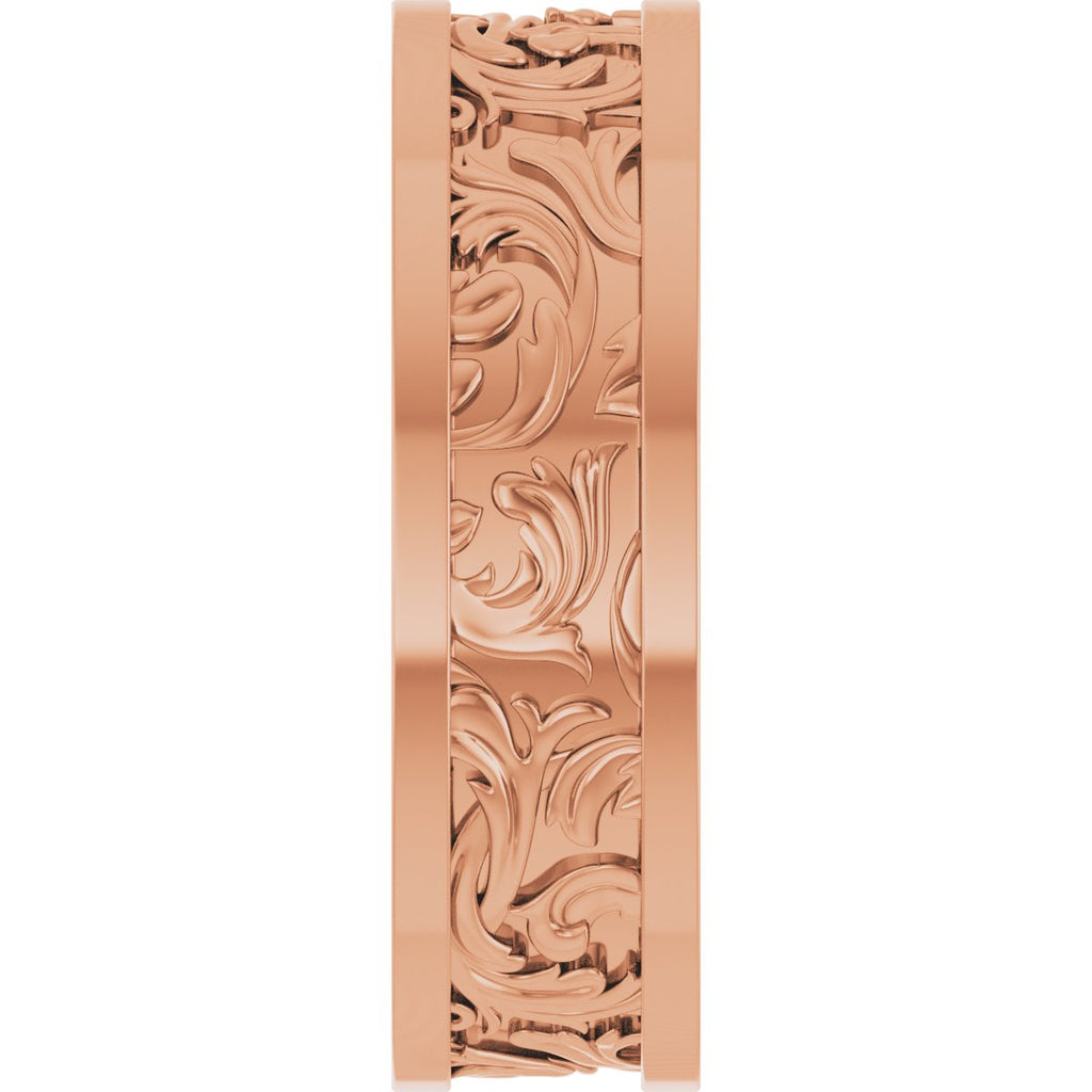 Sculptural Flat Band with Bead Blast Finish