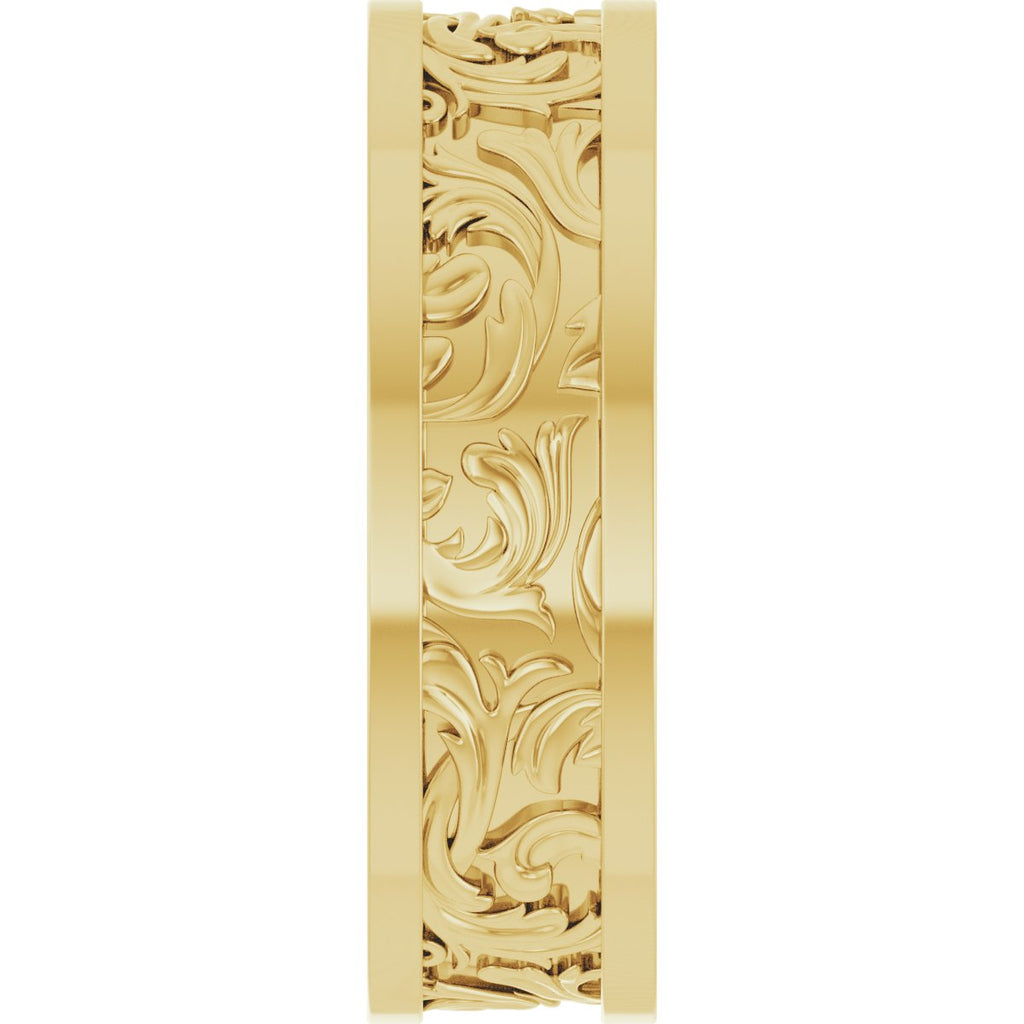 Sculptural Flat Band with Bead Blast Finish