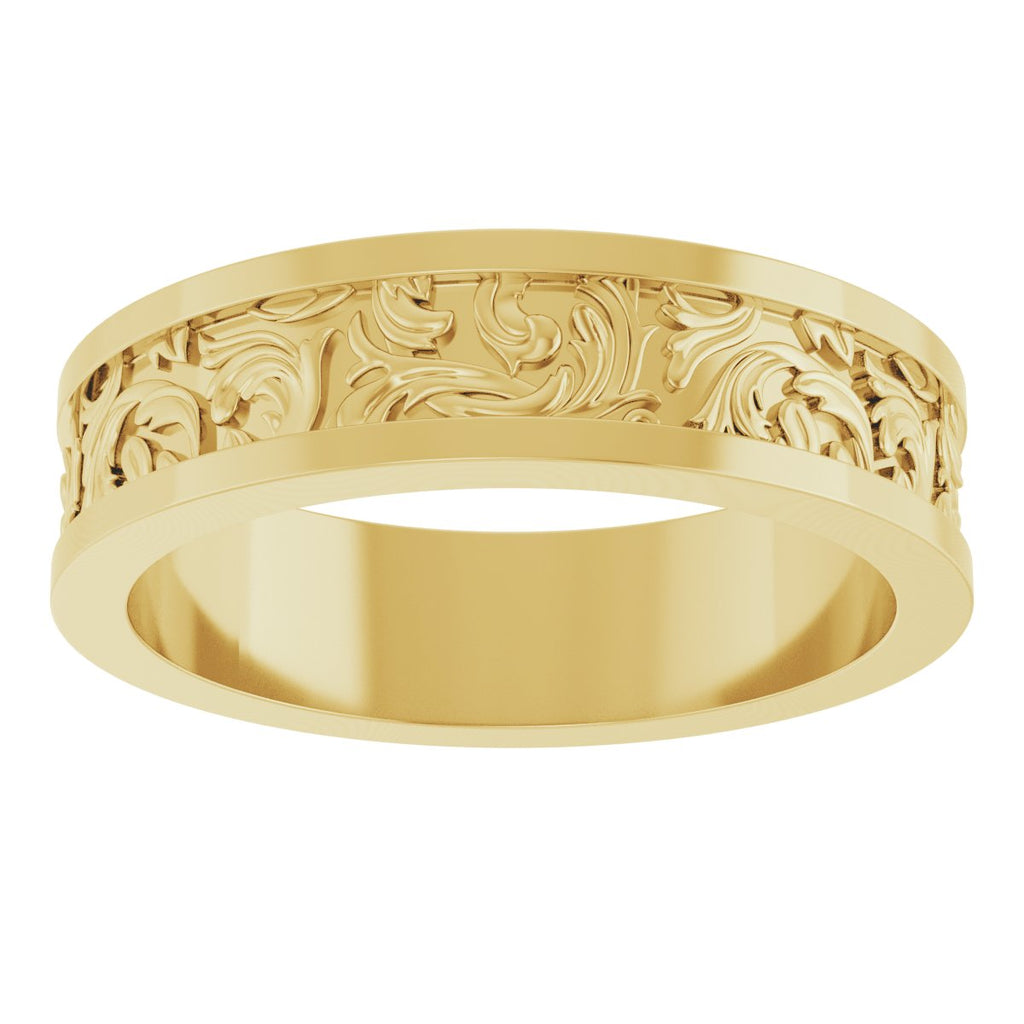 Sculptural Flat Band with Bead Blast Finish