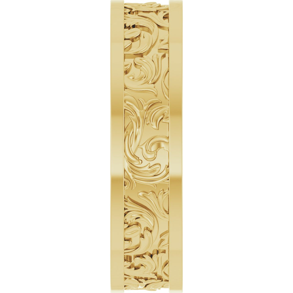 Sculptural Flat Band with Bead Blast Finish