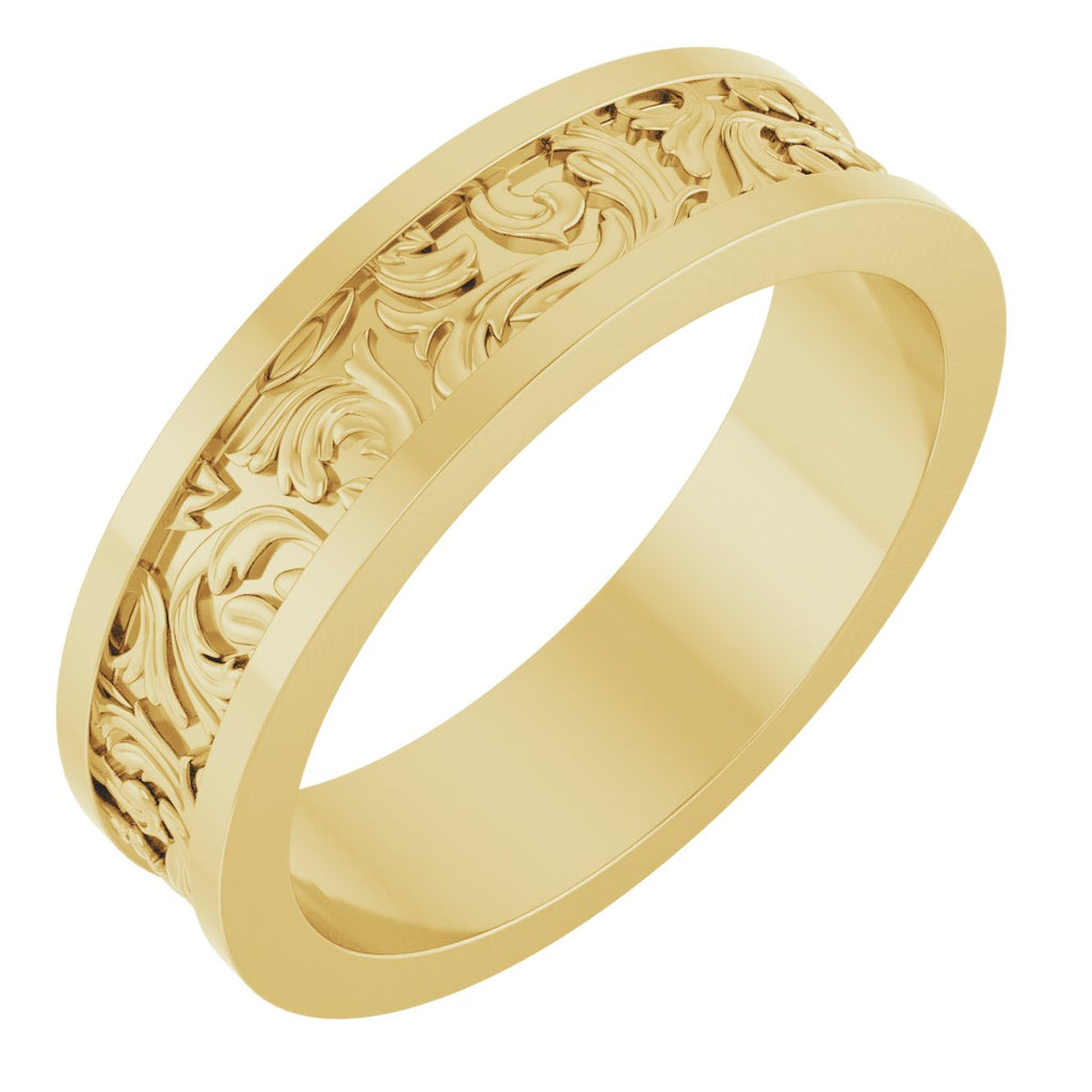 Sculptural Flat Band with Bead Blast Finish