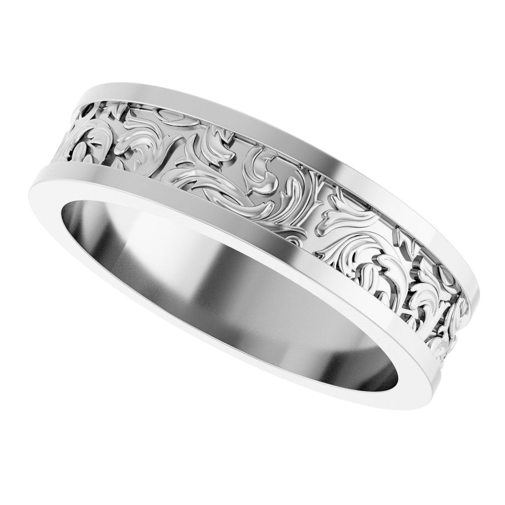 Sculptural Flat Band with Bead Blast Finish