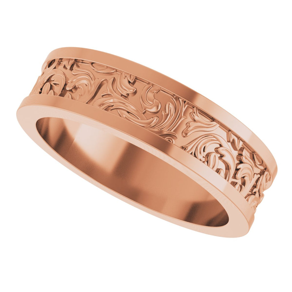 Sculptural Flat Band with Bead Blast Finish