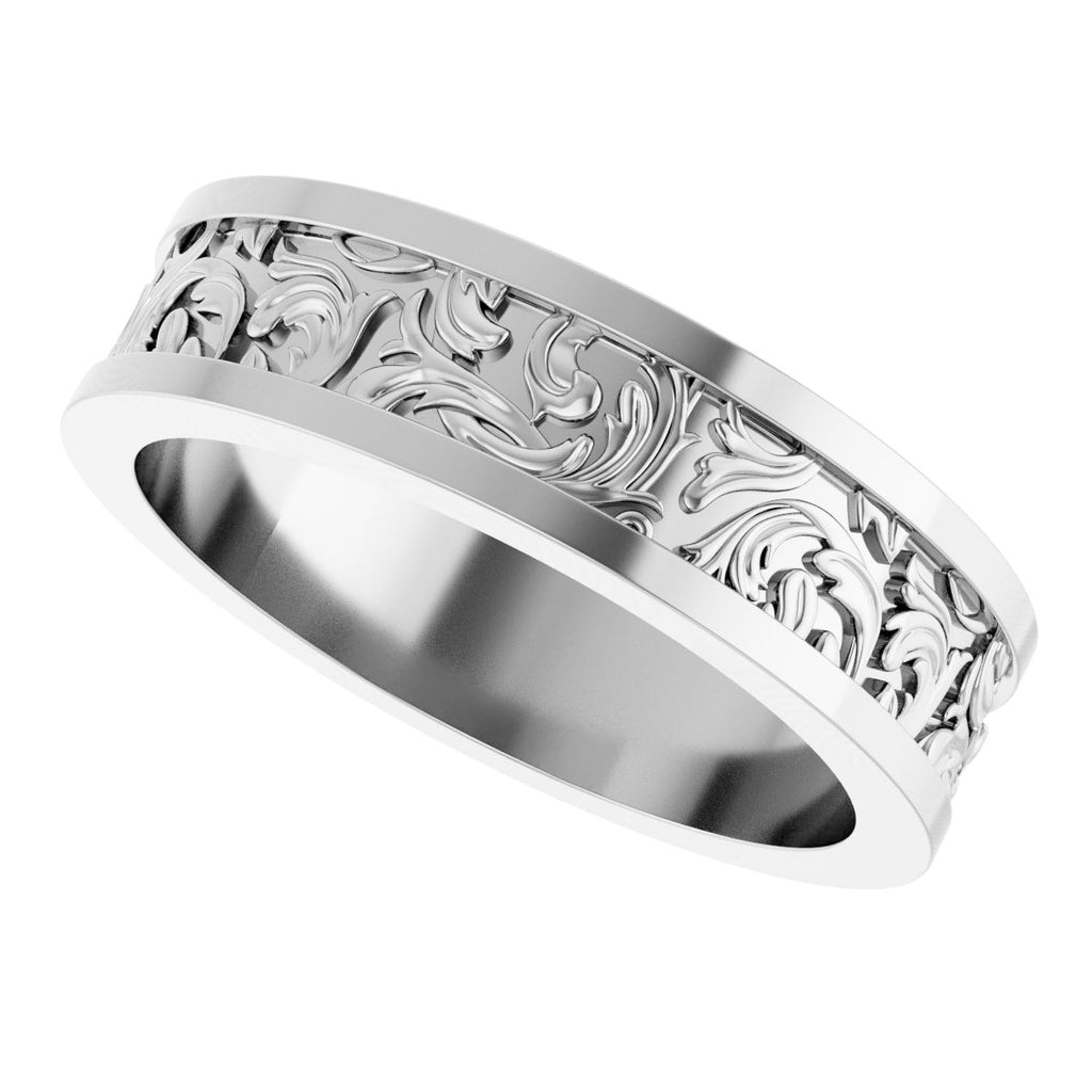 Sculptural Flat Band with Bead Blast Finish