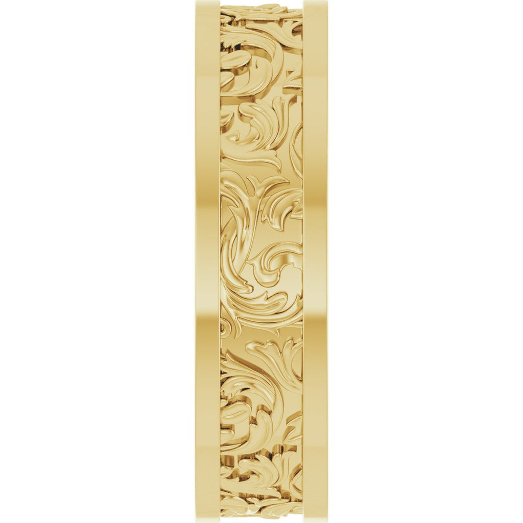 Sculptural Flat Band with Bead Blast Finish