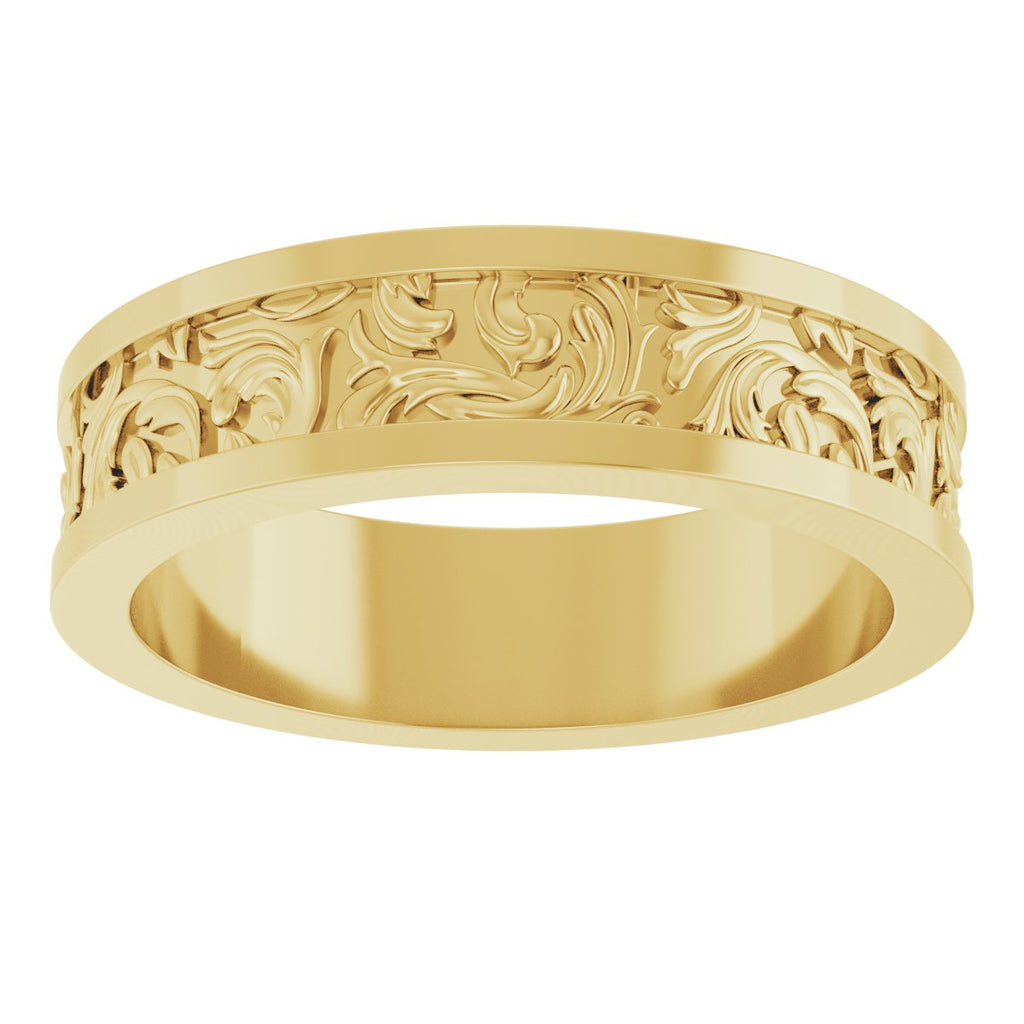 Sculptural Flat Band with Bead Blast Finish