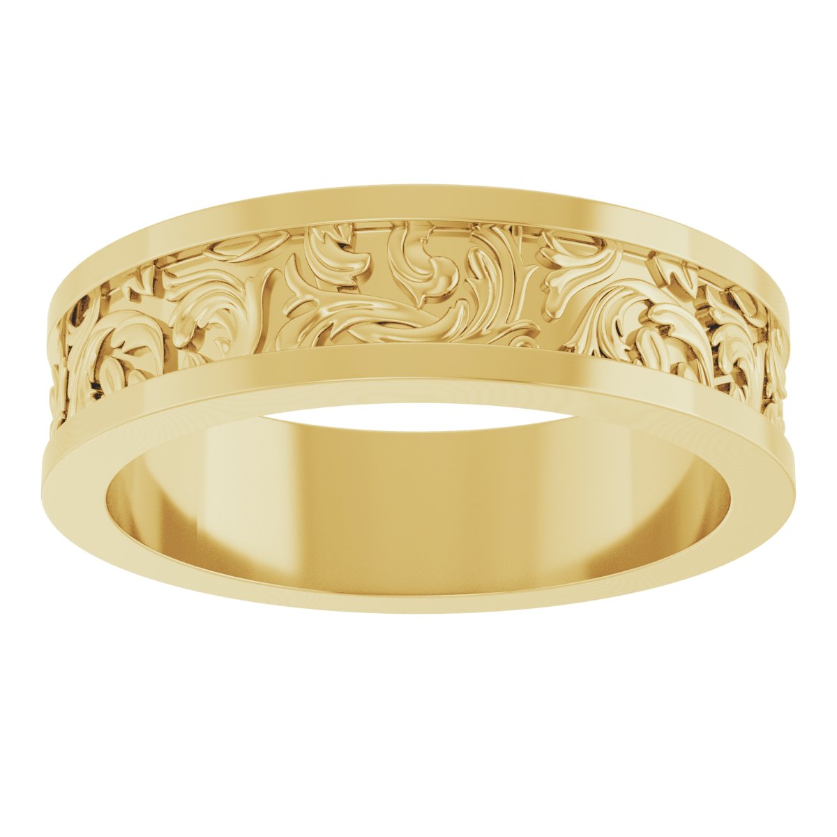 Sculptural Flat Band with Bead Blast Finish