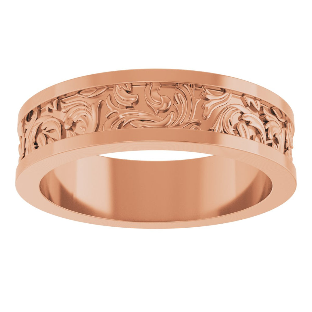 Sculptural Flat Band with Bead Blast Finish