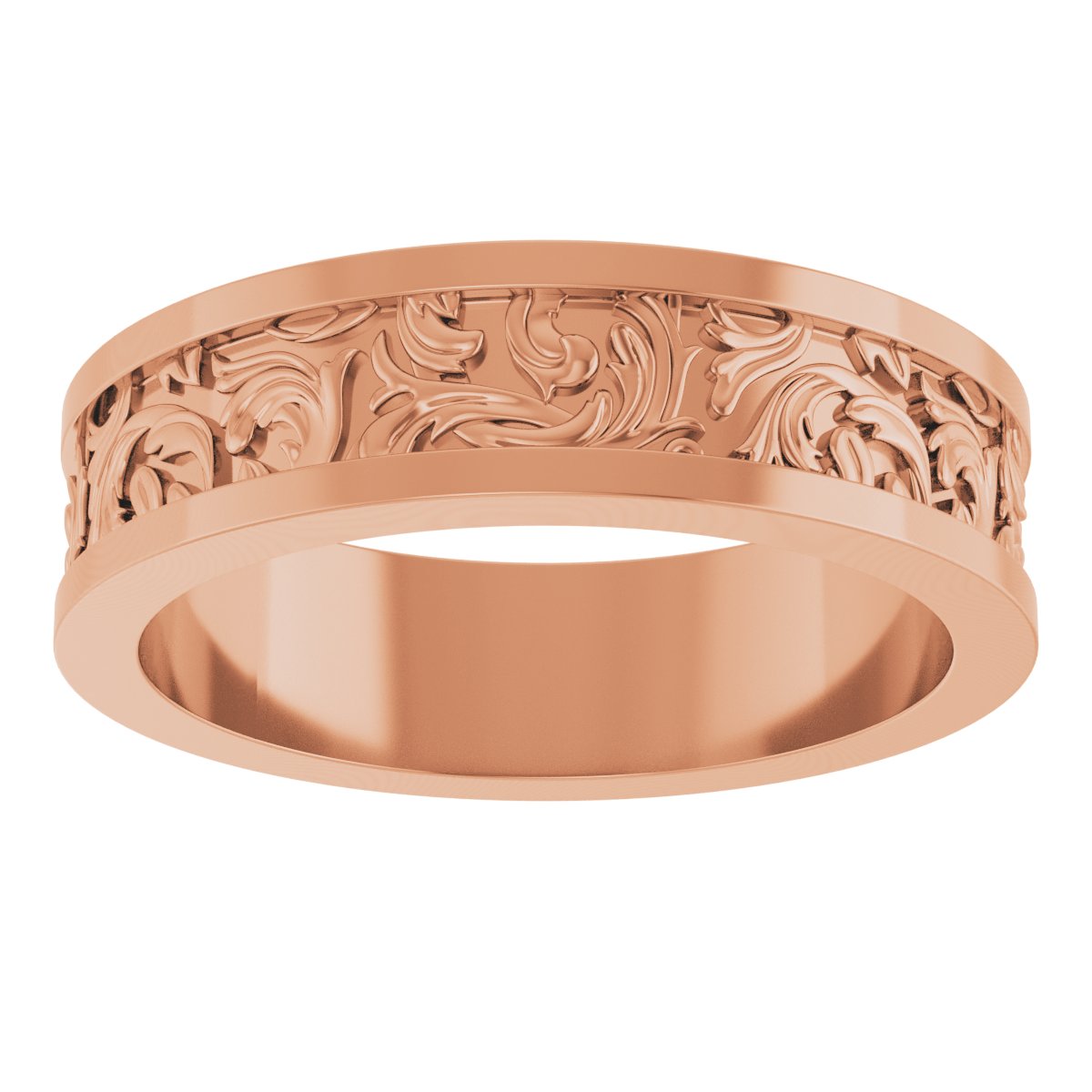 Sculptural Flat Band with Bead Blast Finish