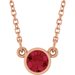 Bezel-Set Solitaire Birthstone Necklace