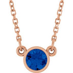 Bezel-Set Solitaire Birthstone Necklace
