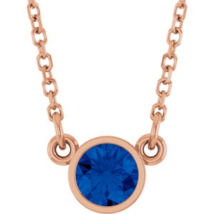 Bezel-Set Solitaire Birthstone Necklace